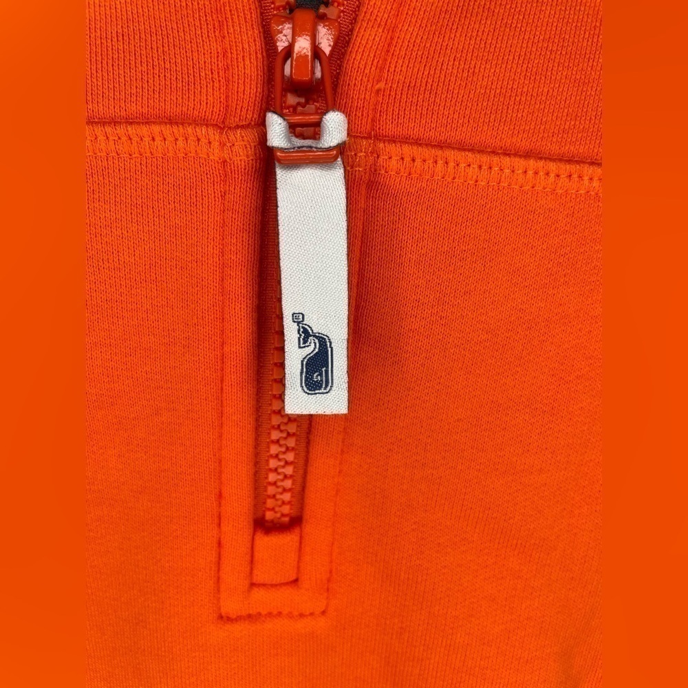 NWT Vineyard Vines Shep Shirt Men's Medium 1/4 Zip Pullover Sweatshirt Orange   - Picture 5 of 11
